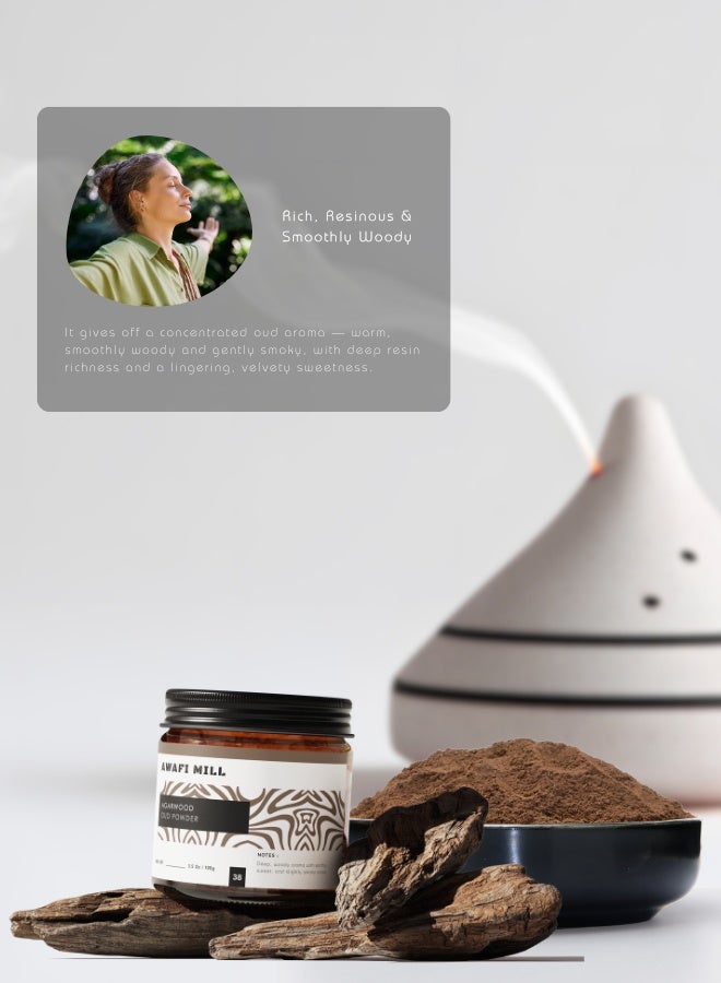 AWAFI MILL Oud Powder (Agarwood, Aquilaria spp.) 100g (3.5 Oz) - Pack of 5 | Deep Woody, Smoky-Balsamic Aroma - Image 5